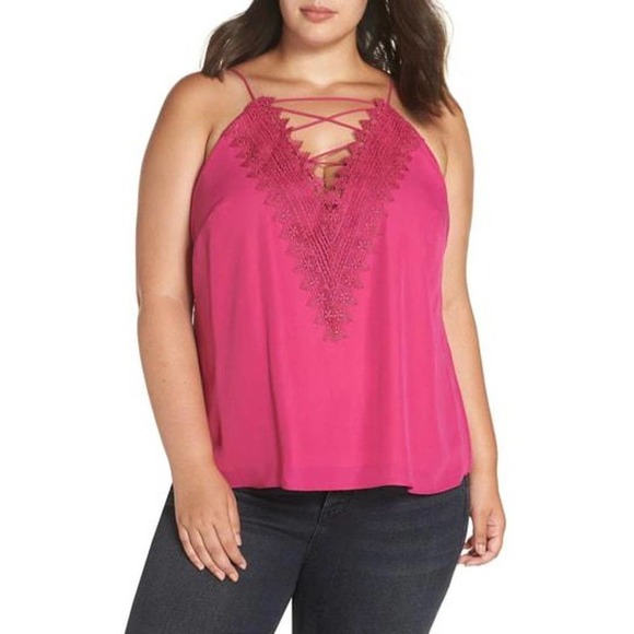 Wayf Tops - Wayf Posie strappy camisole pink berry NWT sz XXL